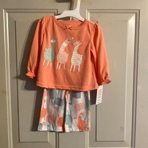 Carters NWT 12months Llama Outfit